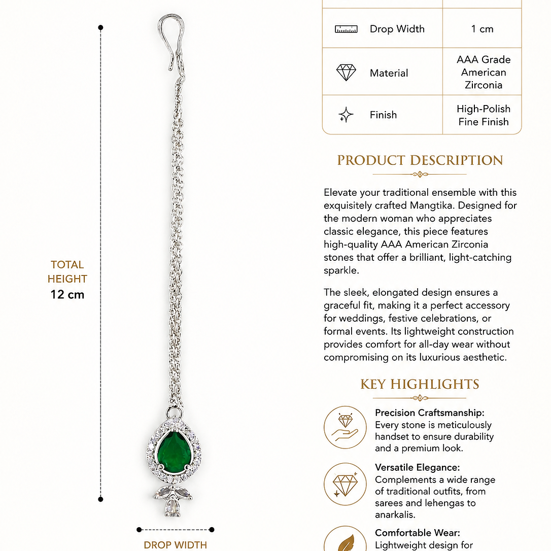 Premium American Diamond Maang Tikka for Women