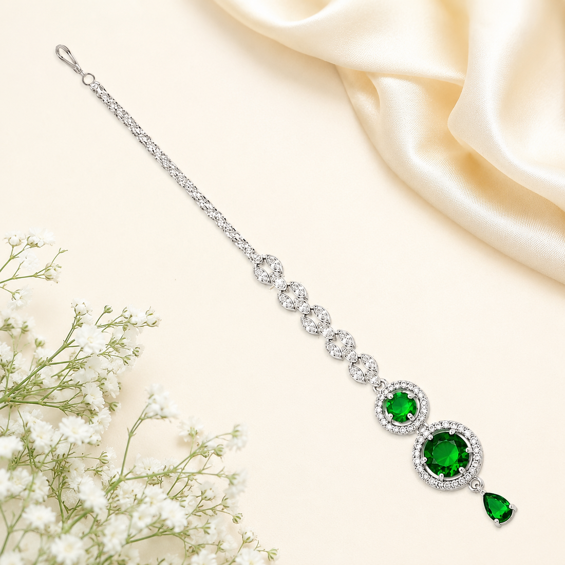 Brass AD Maangtika Double Drop