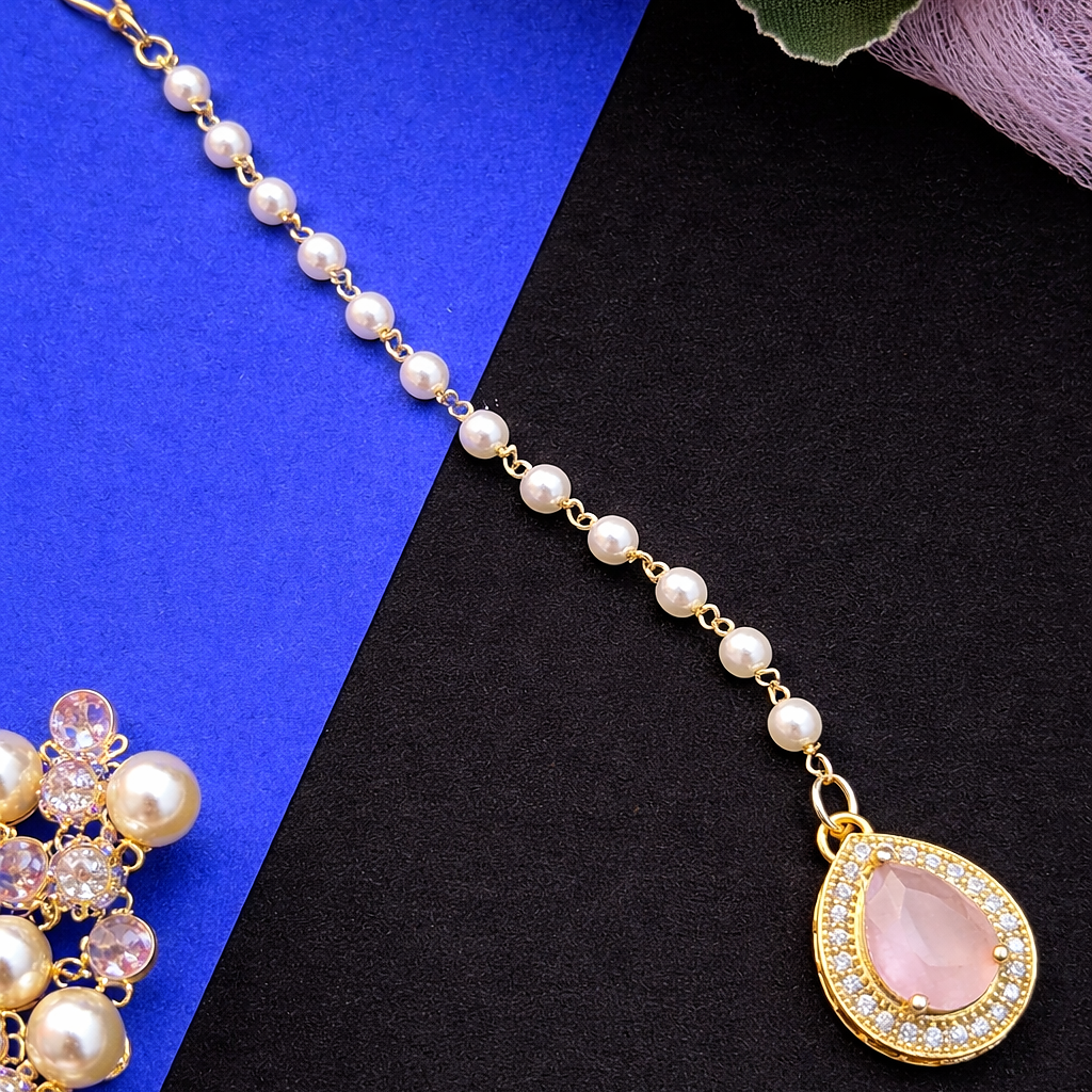 Designer Pearl Chain Maang Tikka Ad