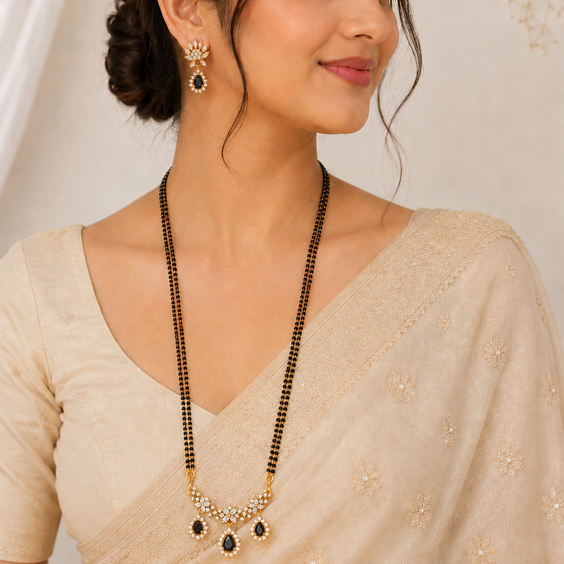 Designer American Diamond Mangalsutra Set for Women