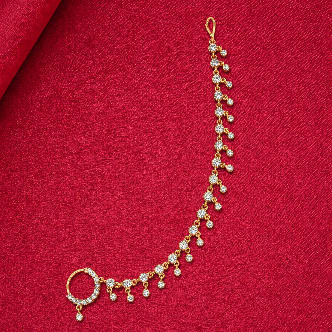 Bridal American Diamond Nath Chain for Women