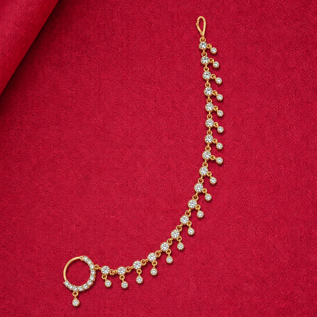 Bridal American Diamond Nath Chain for Women
